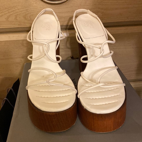 Gia Borghini x RHW Rosie 28 Leather Knotted Strappy Chunky Platform Sandals 40 - Picture 10 of 17